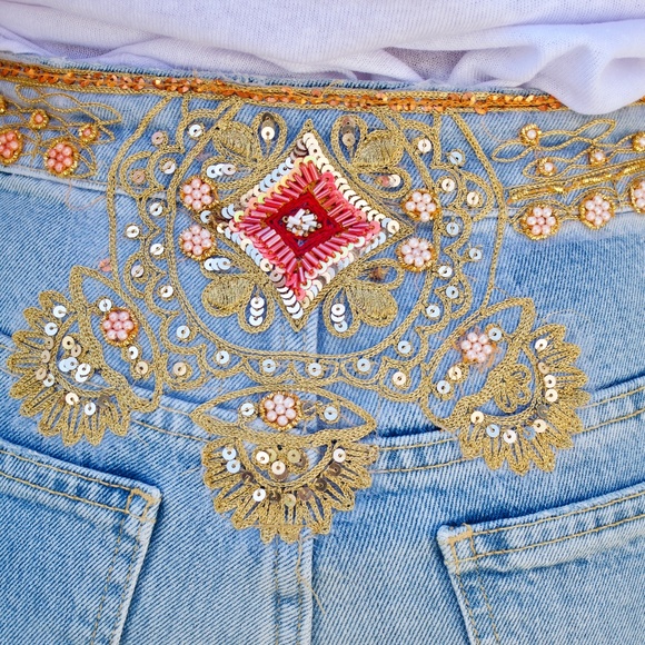 Free People Embellished Sequin High Waist Jeans - Picture 6 of 10